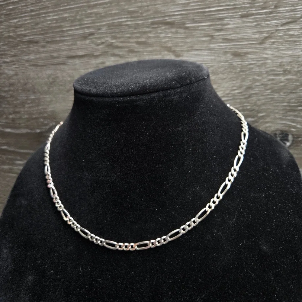 925 Sterling Silver 5mm Figaro Chain Necklace 18